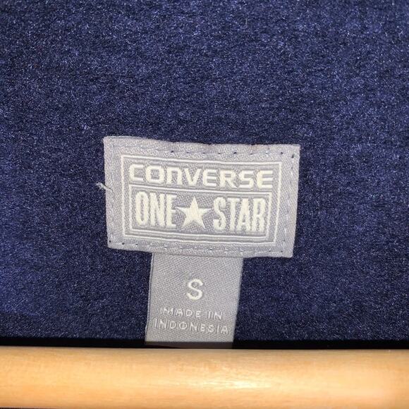 Converse button down navy blue  sweatshirt blazer size small S B95 - Picture 3 of 5